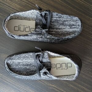 Hey Dude Women's Gray and Black Loafers